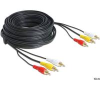 Goobay 50310 Cavo di Collegamento Composito Audio Video, 3 RCA con Linea Video RG59, 10m Lunghezza del Cavo