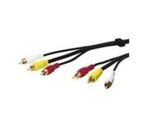 Goobay 50342 Cavo di Collegamento Composito Audio Video, 3 RCA con Linea Video RG59, 15m Lunghezza del Cavo
