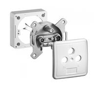 Goobay Base da Superficie con Cornice per Presa TV/SAT/Radio Bianca