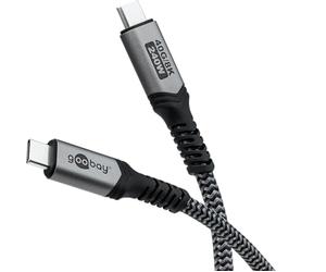 goobay Câble USB 4/Câble de charge rapide USB-C 240 watts 40 Gbit pour écran HD 8K/Câble haut débit type-C pour ordinateur portable & hub & téléphone portable/station d'accueil / 1,5m / 74212