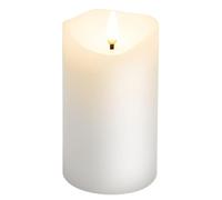 goobay Candele LED Candela di cera reale bianca 7,5x12,5 cm Con funzione timer 3D-Spicco alimentato a batteria Bianco caldo, Tealight per decorazioni eleganti, illuminazione sicura ed elegante 77775