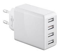 GOOBAY 44962 - Caricabatterie USB, 5 V, 2 A, 4 vie, bianco