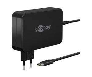 goobay Caricatore USB C da 90 W, con cavo e protezione contro il surriscaldamento per MacBook Pro, Lenovo ThinkPad, Chromebook / 65420