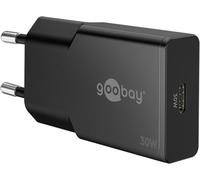 goobay Caricatore USB C GaN da 30 W, super sottile, con Power Delivery, compatto e piatto, per MacBook Air, iPhone 15, Samsung Galaxy S24, iPad Pro, Pixel - nero - 75735