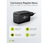 Caricatore USB-C GaN 65W Goobay 79155 Interno Nero