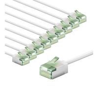 goobay CAT 8.1 Cavo di rete in set da 10/cavo patch schermato, superflessibile, cavo Ethernet U/FTP/CU, PiMF, LSZH/Cat 8.1 con 10 Gbit/bianco / 10x5 m, 79508