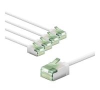 goobay CAT 8.1 Cavo di rete in set da 5/cavo patch schermato, superflessibile, cavo Ethernet U/FTP/CU, PiMF, LSZH/Cat 8.1 con 10 Gbit/bianco / 5x0,25 m, 79453