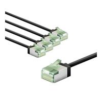 goobay CAT 8.1 Cavo di rete in set da 5/cavo patch schermato, superflessibile, cavo Ethernet U/FTP/CU, PiMF, LSZH/Cat 8.1 con 10 Gbit/Nero / 5x2 m, 79467