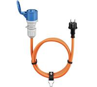 goobay Cavo adattatore CEE per caravan, 5 m, spina con contatto di protezione a presa CEE con coperchio di chiusura, IP44, cavo da campeggio, camper e caravan, 76219