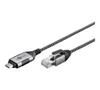 goobay Cavo adattatore da USB-C 3.1 a RJ45 CAT 6 Slim/cavo adattatore/connessione Internet cablata stabile con router/switch di rete/adattatore USB a RJ45 / 1 Gbps / 1 metro/grigio / 74401