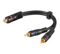 Goobay Cavo Adattatore RCA Femmina / 2x RCA Maschio 0.2m Nero