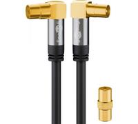Goobay Cavo Antenna TV M/F 2 mt Angolato 90° Nero