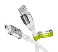 goobay Cavo da 15 m LAN a USB 1 Gbit trasferimento dati - USB C 3.1 a RJ45 Ethernet CAT 6 cavo collega router e smartphone - cavo adattatore LAN per laptop e MacBook - Adattatore LAN USB C, 74181