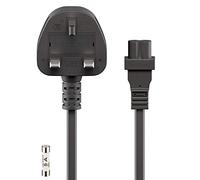 Goobay Cavo di Collegamento Rete Gran Bretagna, 1,5 m, Nero Cavo di Collegamento di Rete; Gran Bretagna, 1,5 m, Nero, 1.5 m - Regno Unito 3 Pin Maschio (Tipo G, BS 1363) > Dispositivo Femmina C7