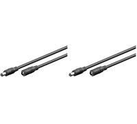 goobay Cavo di prolunga DC (spina da 5,5 x 2,5 mm), cavo di alimentazione da 5 m, ideale per strisce LED, Fritzbox, router e fotocamere, 5 - 24 V, 5 A Max, nero, 76673 (Confezione da 2)