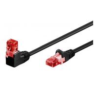 Goobay Cavo di rete Patch Connettore Angolato 90° CCA Cat.6 UTP 3 metri Nero