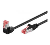 Goobay Cavo di rete Patch Connettore Angolato 90° Rame Cat.6 S/FTP 2m Nero
