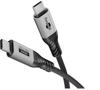 goobay Cavo di ricarica USB-C 1 m - USB4 versione 2.0, 240 W, 5 A, 80 Gbit/s, Power Delivery, compatibile con notebook ad alte prestazioni, funzioni multimonitor e componenti, 74775
