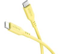 goobay Cavo in silicone da USB-C a USB-C 1,5 m, giallo - ricarica rapida 60 W PD, trasferimento dati 480 Mbit/s, flessibile, antigroviglio, con fascetta, per smartphone, notebook, console, ecc.