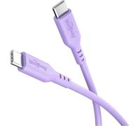 Cavo in silicone USB 2.0 viola, connettore USB-C > connettore USB-C viola