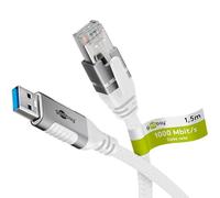 goobay Cavo LAN a USB da 1,5 m di trasmissione dati da 1 Gbit - Cavo USB A 3.0 a RJ45 Ethernet CAT 6 collega router e notebook o PC - Cavo LAN adattatore per laptop sostituisce USB a LAN - 74158