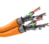 goobay Cavo LAN CAT 7, 50 m, Cat 7A, Duplex S/FTP (PiMF), colore arancione, conduttore in rame AWG 23/1, LSZH, senza alogeni, doppia schermatura, PoE, adatto per reti domestiche e aziendali, 75714