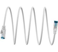 goobay Cavo LAN ultra flessibile, 10 m - Cavo patch CAT 6A S/FTP - bianco, conduttore in rame, rivestimento in TPE privo di alogeni, connettore RJ45, adatto per PoE/PoE+, superfici di contatto dorate