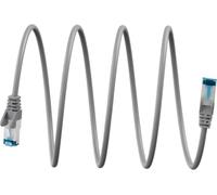 goobay Cavo LAN ultra flessibile 15 m - Cavo patch CAT 6A S/FTP - grigio, conduttore di rame, rivestimento in TPE privo di alogeni, connettore RJ45, adatto a PoE/PoE+, superfici di contatto dorate 3µ