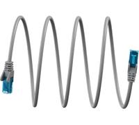 goobay Cavo LAN ultra flessibile, 20 m - Cavo patch CAT 6A U/UTP - grigio, conduttore di rame, rivestimento in TPE privo di alogeni, connettore RJ45, adatto a PoE/PoE+, superfici di contatto dorate 3µ