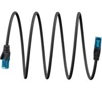goobay Cavo LAN ultra flessibile 7,5 m - Cavo patch CAT 6A U/UTP - nero, conduttore in rame, rivestimento in TPE privo di alogeni, connettore RJ45, adatto a PoE/PoE+, superfici di contatto dorate 3µ