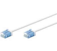 goobay Cavo patch CAT 6A slim/ultra flessibile RJ45 CAT 6A U/UTP CU/Cavo Ethernet sottile con connettori corti/LSZH, protezione antipiega/bianco 3 m / 74288