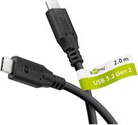 goobay Cavo USB-C 3.2, 60 W, cavo di ricarica rapida, 10 Gbits, trasferimento dati (PD) / tipo C, cavo di ricarica Thunderbolt 3 e 4, per MacBook, iPad, HP, Dell / 2 m/74207