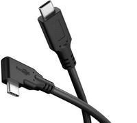 goobay Cavo USB-C 4.0/90° - 1m nero 100W, 40 Gbit/s, Power Delivery, USB-C a USB-C, trasferimento dati super veloce, ideale per smartphone, laptop, disco rigido, compatibile con Thunderbolt-79430