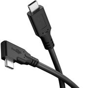 goobay Cavo USB-C 4.0/90° - 2 m, nero, 240 W, 40 Gbps, Power Delivery, USB-C a USB-C, trasferimento dati super veloce, ideale per smartphone, laptop, disco rigido, compatibile con Thunderbolt-79433
