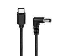 goobay Cavo USB-C a DC 5V 3A con spina angolare - 1 m, da USB-C a DC 5,5 x 2,1 mm, cavo di alimentazione per router, altoparlanti, mini dispositivi, nero, 78972