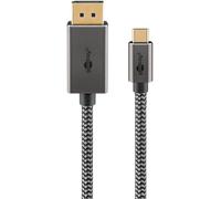 goobay Cavo USB C a DisplayPort 1.2 4k @ 60Hz tipo C Thunderbolt 3/4 su DP cavo USB 3.1 compatibile con Mac Book, iPhone, Surface / 2 m/cavo tessile / 75708