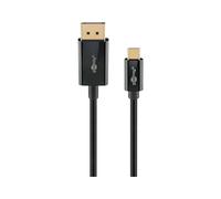 goobay Cavo USB C a DisplayPort - Connettori placcati in oro, risoluzioni Ultra HD fino a 4 K @ 60 Hz tipo C Thunderbolt 3/4 su DP compatibile con Mac Book, iPhone, Surface / 1 m / 75704