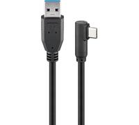 Goobay Cavo USB3.2 USB-C™ M 90° a USB tipo A M 1,5m Nero