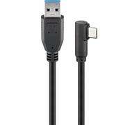 Goobay Cavo USB3.2 USB-C™ M 90° a USB tipo A M 3 metri Nero