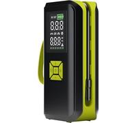 goobay Compressore d'aria portatile con batteria da 2Ah, 5V,ricaricabile, 10bar/150psi, display LED, 5 modalità automatiche, luce LED integrata e connessione USB-C, per auto, moto, biciclette,77827