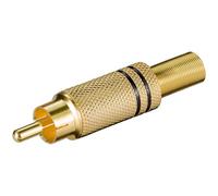 Goobay Connettore Audio RCA Maschio Dorato, Nero