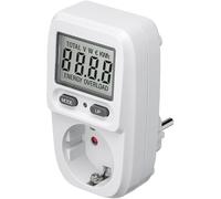 goobay Contatore elettrico per presa elettrica da balcone con 5 modalità di visualizzazione - Misuratore di corrente con indicatore dei costi di consumo - Misuratore di corrente - Campo di misurazione