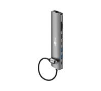 goobay Docking station USB-C Slim Hub 8 in 1 con USB-C, 5 Gbit/s, HDMI 4 K 60 Hz, RJ45-1 Gbit/s, 2 lettori di schede USB-A, SD e MicroSD - per MacBook Pro M4, laptop Windows, tablet e smartphone 79146