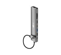 goobay Docking station USB-C Slim Hub 8 in 1 con USB-C, 5 Gbit/s, HDMI 4K 30 Hz, RJ45-100 Mbit/s, 2 lettori di schede USB A, SD e MicroSD - per MacBook Pro M4, computer portatili Windows, tablet