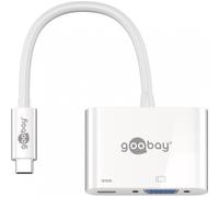 Goobay Hub da USB-C/VGA a USB-C maschio/femmina 0,15 m Bianco