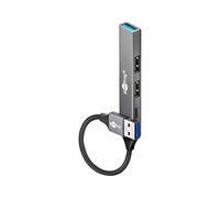 goobay Hub USB 3.2 a 4 porte Slim/USB Multimaschio, 5 Gbit, Hub USB/Splitter USB/Slim USB-A a 3 X USB-A e 1 adattatore USB 3.0 Hub / 74458