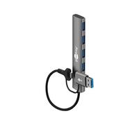 goobay Hub USB C 5 Gbit/s - 2 in 1 alluminio USB 3.2 - Connettore USB-C/USB A (USB 3.2) > 4 X USB-A (USB 3.2) / USB C splitter compatibile con MacBook/iPad/laptop/telefoni e dispositivi USBC - 79149