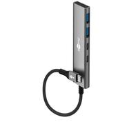 goobay Hub USB-C a 4 porte 3.2 adattatore con 5 Gbit/s, 2 porte C e 2 porte A, design sottile in alluminio per MacBook, Windows, laptop, tablet e smartphone - 76563