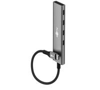 Goobay Hub USB-C 76564 - 4 porte USB 3.2 5 Gbps - Dongle adattatore slim alluminio