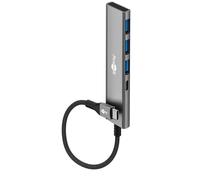 goobay Hub USB-C a 4 porte, adattatore multiporta con 3 x USB-A e 1 x USB-C, USB 3.2 SuperSpeed 5 Gbit/s, design compatto in alluminio per MacBook, laptop, tablet - 76562